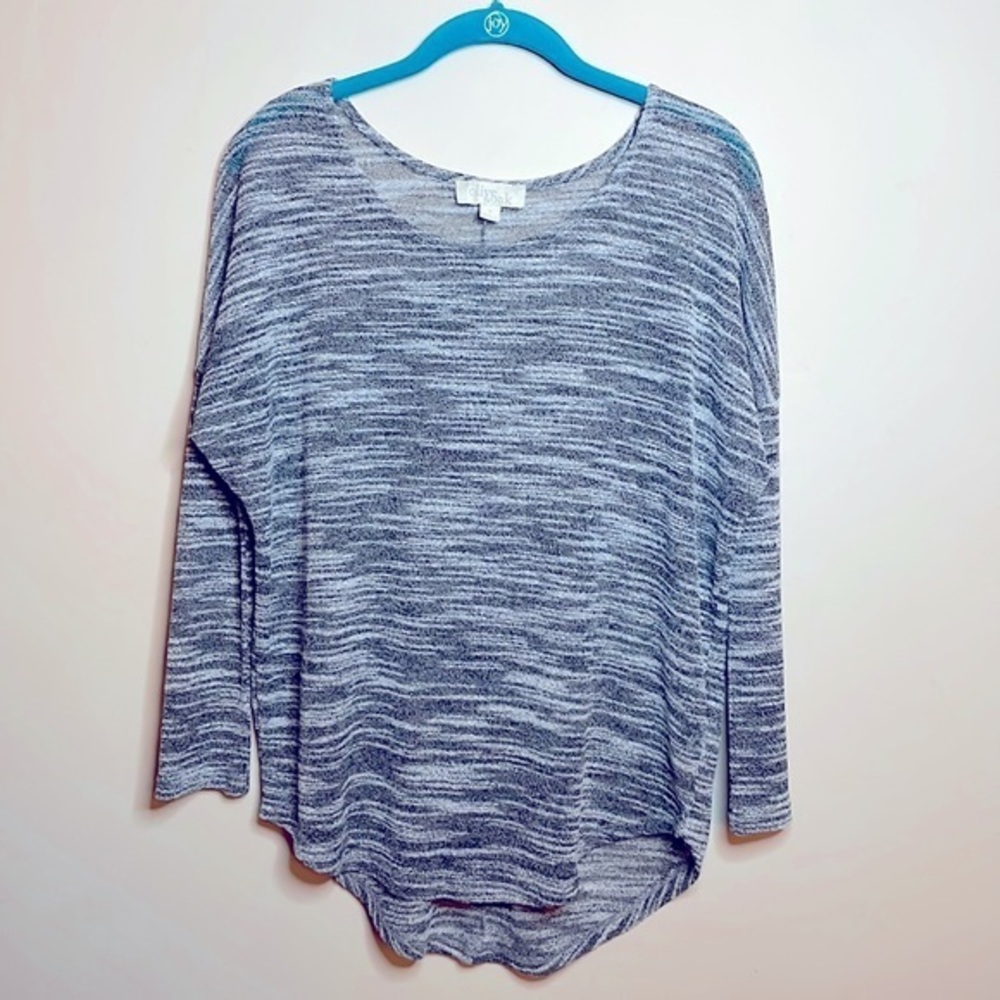 Olive & Oak Gray 3/4 Sleeve Shirt/Blouse Size Small